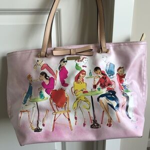 Kate Spade Stylish Pink Tote Bag with Artistic Design